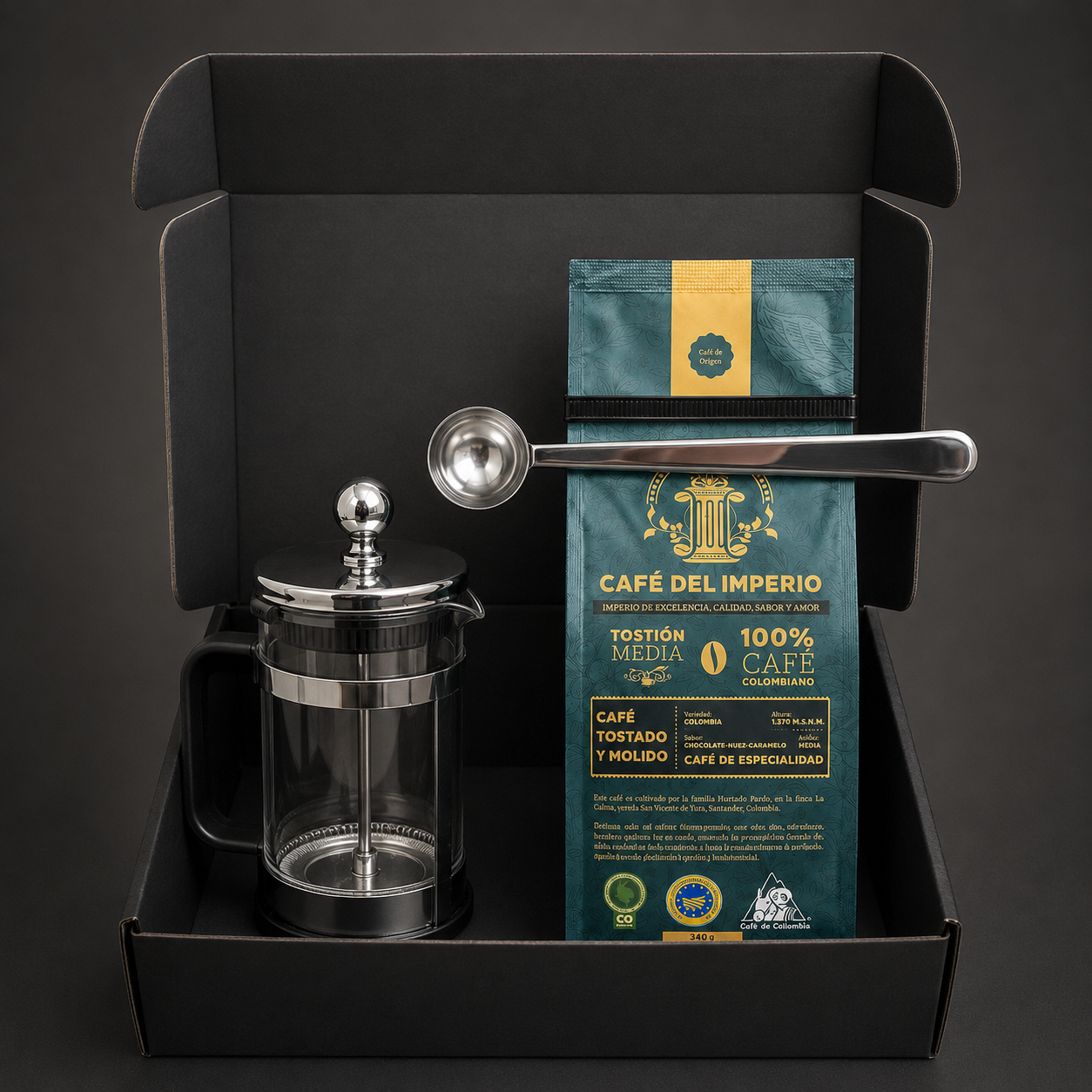 Kit prensa 350 ml-cuchara-café