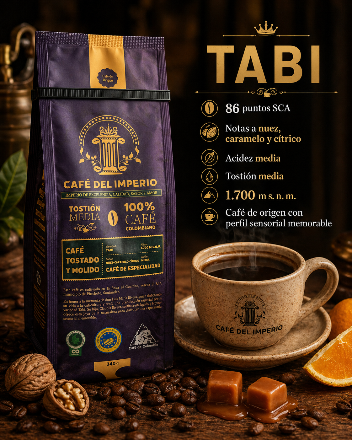 Café variedad Castillo, Tabi y Colombia (3 X 340 gramos)